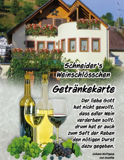 Getränkekarte - Schneiders Weinschlösschen
